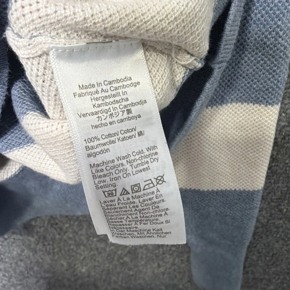 J. Crew Knit Sweater Size S Blue White Striped Nautical Preppy Coastal Classic